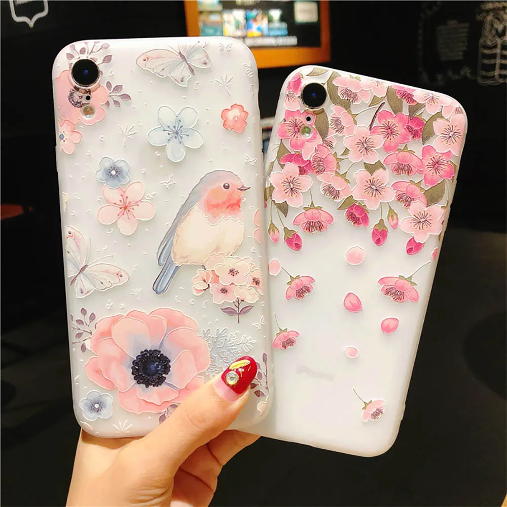 Цветочный узор чехол Чехол для iPhone 6 6S мягкий силиконовый Floral Protect мягкие Full Cover 7 8