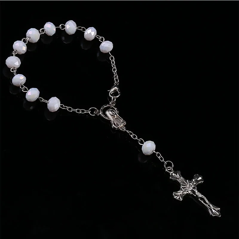 48 шт./браслет с хрустальным крестом Иисуса для детей браслет бисером и крещения