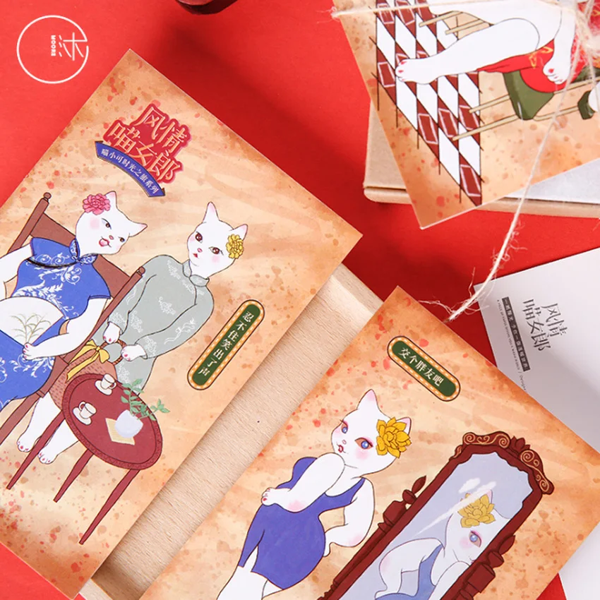 30 шт./лот Kawaii Девушка кошка стиль поздравительные открытки подарок на день рождения поздравительная открытка модный подарок офисные школьные принадлежности