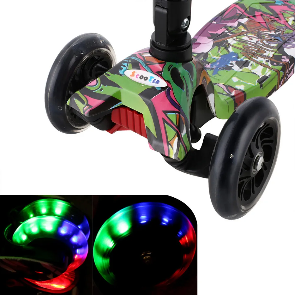 ANCHEER Mini Children Kick Scooter LED Lamp PU 3 Wheels Bicycle Outdoor Aluminum Sport Bodybuilding For Child | Спорт и развлечения
