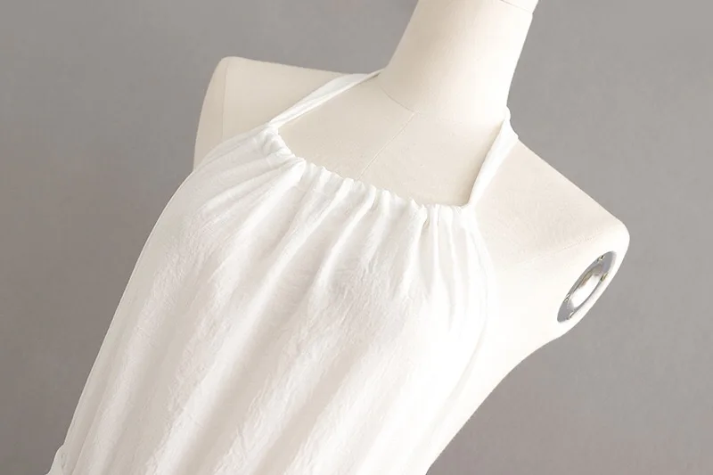 2019 New Sexy Halter Collar Backless Women Dress Holiday Beach Tide Bow Sashes Maxi Long Strapless White Dresses Vestidos | Женская