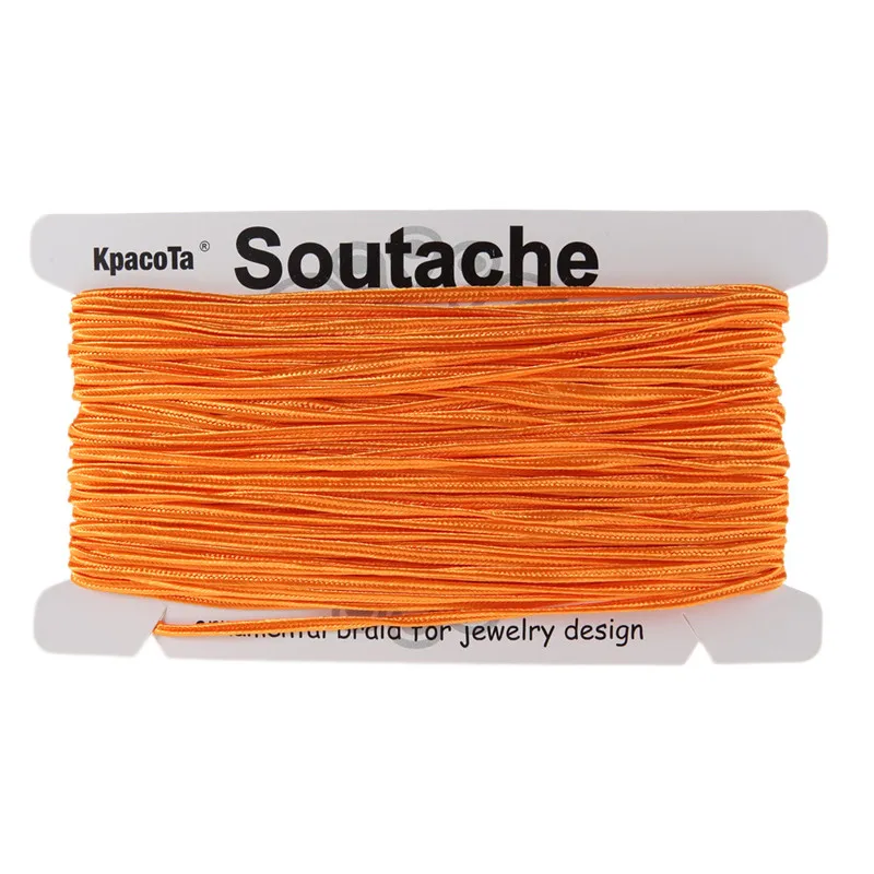 orange KPacTa несколько цветов 34 ярда(31 м) 3 мм ширина китайский узел Soutach цвета нейлоновый шнур DIY ювелирные изделия ручной работы плетеный материал - Цвет: orange