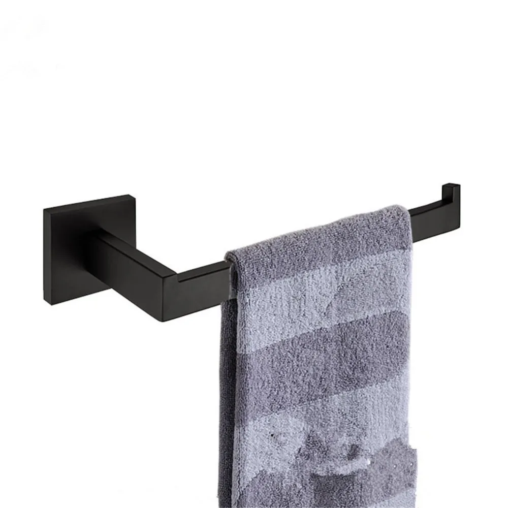

Leyden Single Towel Ring Antirust 304 Stainless Steel Towel Bar With Hook Black Towel Holder Bathroom Accessories