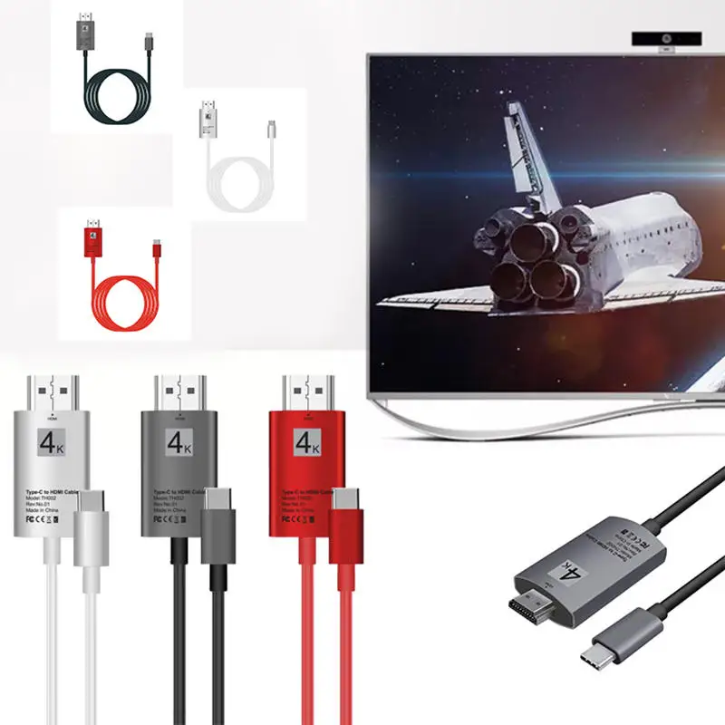 1,8 m 4K HD tv Кабель-адаптер USB 3,1 type-C к HDMI 2,0 кабель передачи данных красный/серебристый/серый для Macbook Pro для huawei P20 P10 P9