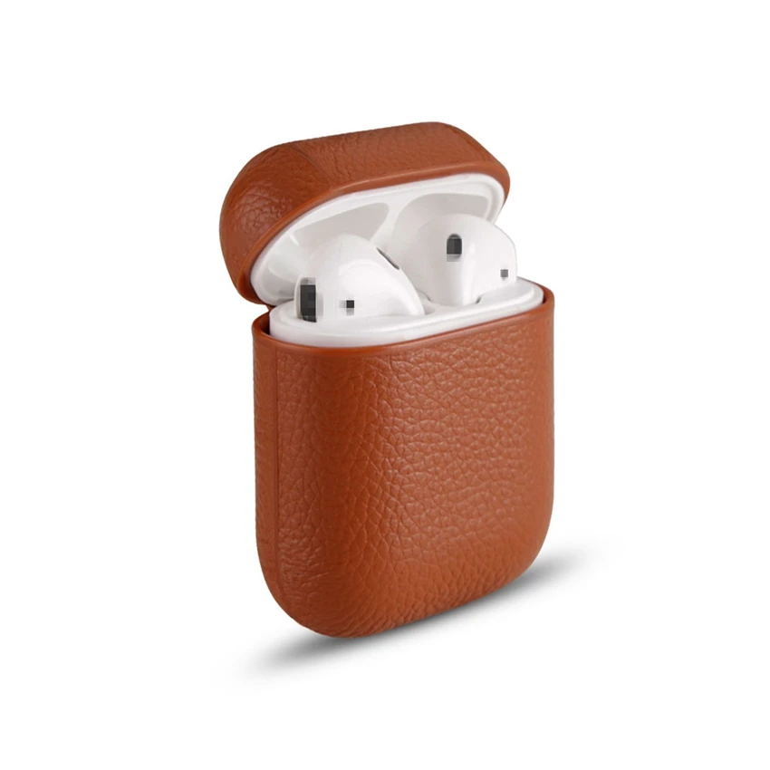 HOTR сумки для наушников из натуральной кожи для Apple Airpods зарядный чехол Защитная зарядка Bluetooth беспроводной чехол для наушников s коробки