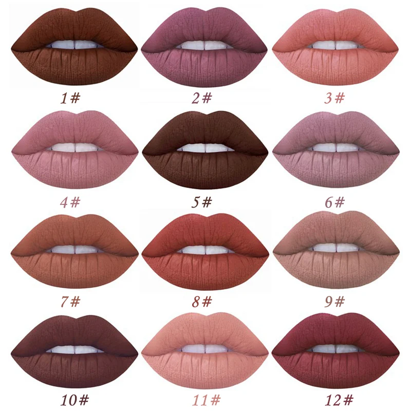 12pcs/lot Miss Rose Matte Lipstick Waterproof Liquid Nutritious Easy to Wear Long-lasting Makeup Lip gloss 12 Color |