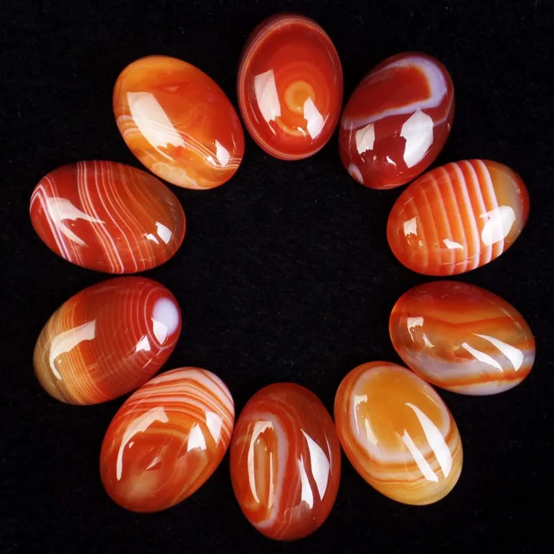 (8 шт./лот) оптовая продажа натуральный красный оникс Агаты овальный кабошон 25x18x6