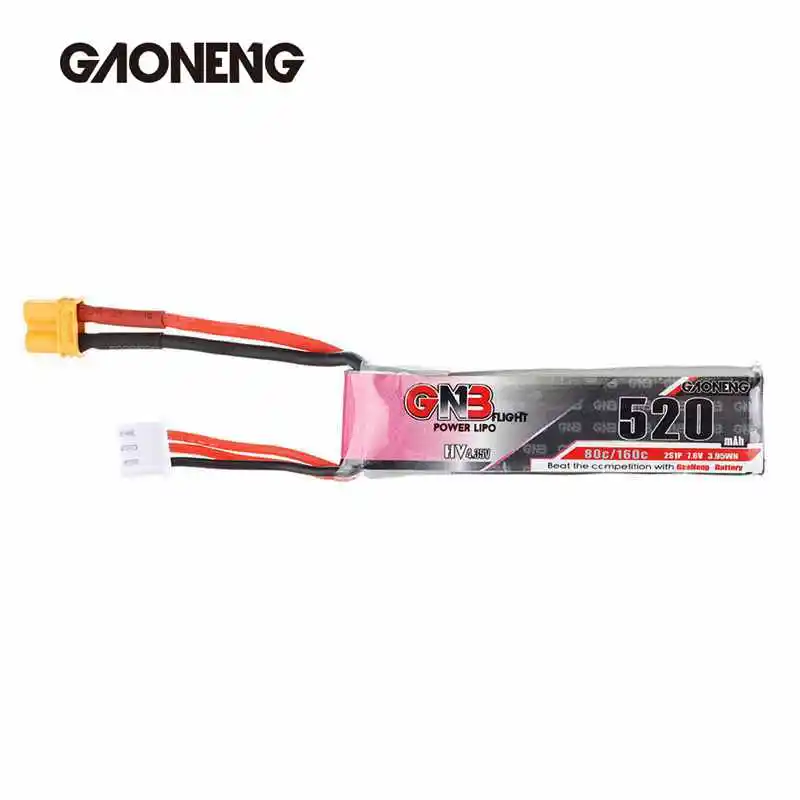 Gaoneng 7.6V 520mAh 80C 2S HV 4.35V Lipo Battery XT30 Plug For RC Drone |