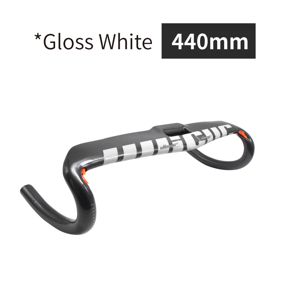 white 440mm gloss Ullicyc красочный дорожный руль Внутренний кабель руль велосипеда 31,8*400 420 440 мм углеродный дорожный руль велосипедные части WB315 - Цвет: white 440mm gloss