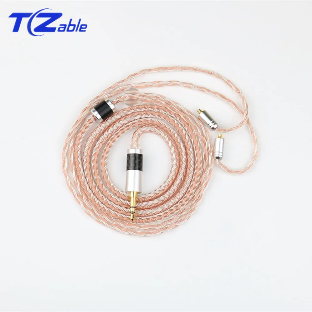 

2.5mm 4.4mm 3.5mm DIY Earphone Audio Cable 16 Strands 6N Single Crystal Copper Silver Plated Headphones Upgrade Cable For MMCX