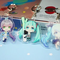 5pcslot anime acrylic toys figure luo tianyi keychains cosplay keyrings cars bags pendants key chains