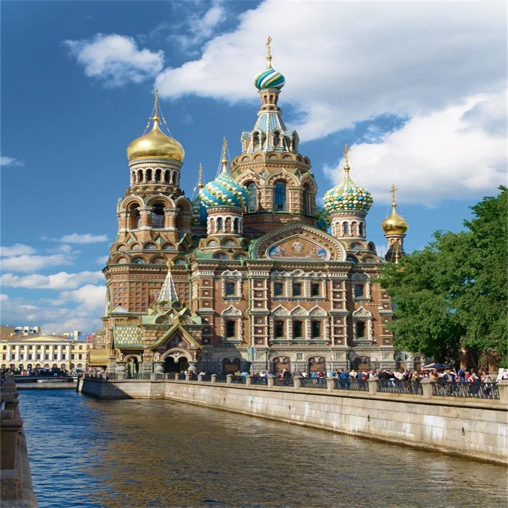 Laeacco Eid праздник Винтаж дворец мост через реку живописные Фото фоны