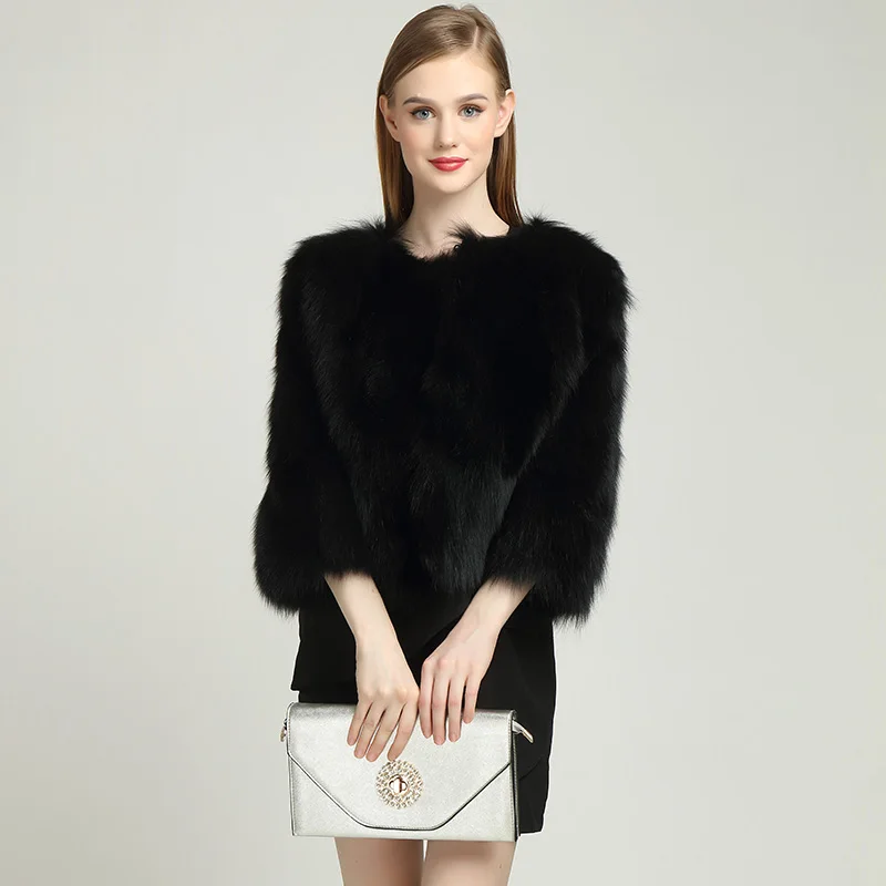 Шуба из натурального Лисьего меха женская зимняя безрукавка куртка ручной