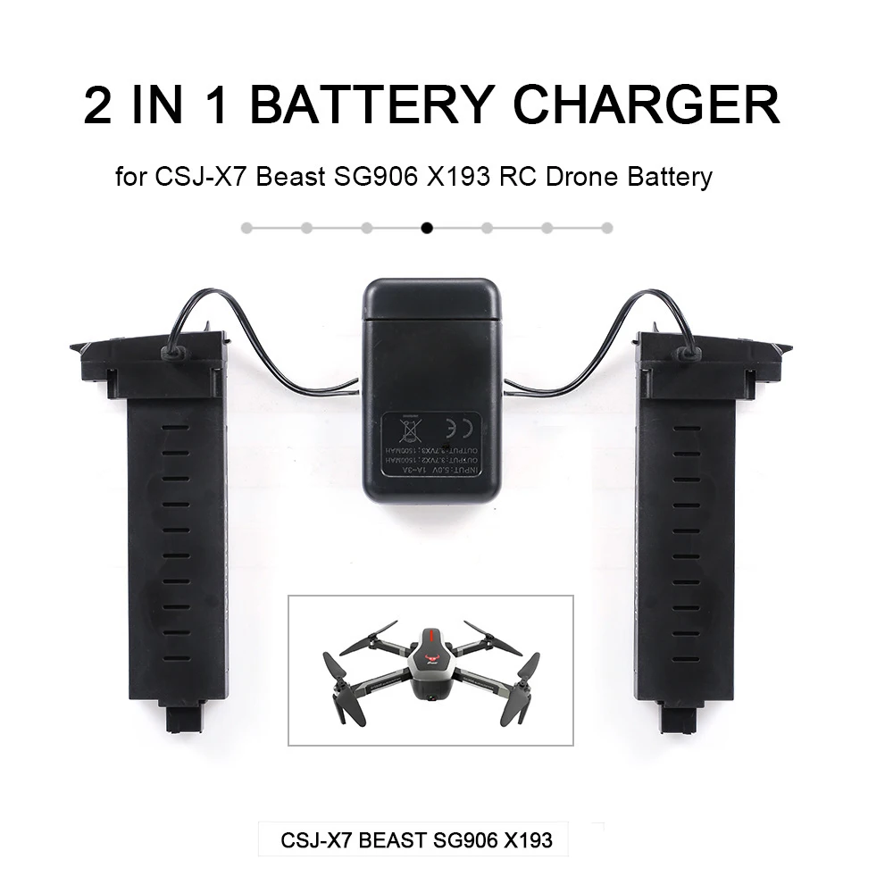 Лучшая цена! 2 в 1 Дрон батарея зарядное устройство для CSJ-X7 Beast SG906 X193 Быстрая