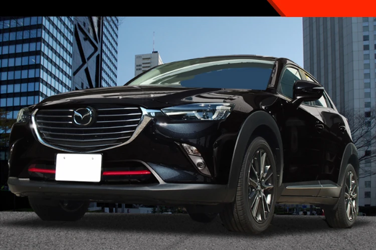 ABS Хромированная Автомобильная передняя отделка решетки для Mazda CX-3 передний бампер воздушная Входная решетка 2 шт./партия
