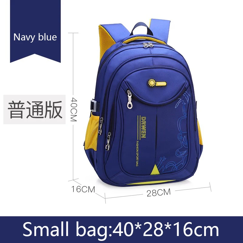 Dark blue 2 small Школьный ранец для начальной школы 1, 3, 4, 6 лет, для мальчиков и девочек, Детский рюкзак на плечи, ультра-светильник, подарок для мальчика 6-12 лет - Цвет: Dark blue 2 small