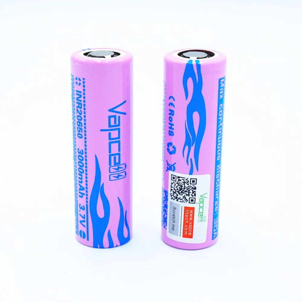 2 шт. VAPCELL INR20650 3000 мАч INR 20650 аккумулятор литиевая батарея 30 А высокомощный