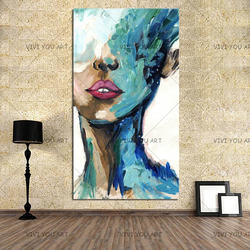100% ручная работа большая девочка картина Картина маслом на холсте Абстрактная