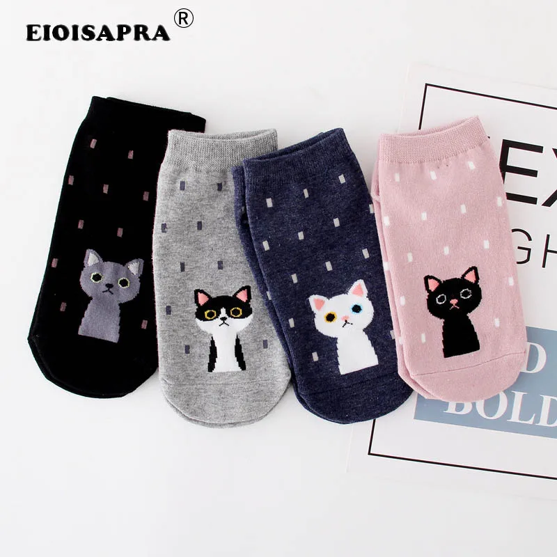 [EIOISAPRA] удобные носки с милыми мультяшными котами женские модные дышащие забавные
