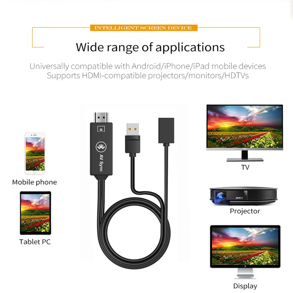 Новый универсальный USB к HDMI кабель Bluetooth AV синхронизация аудио видео адаптер для