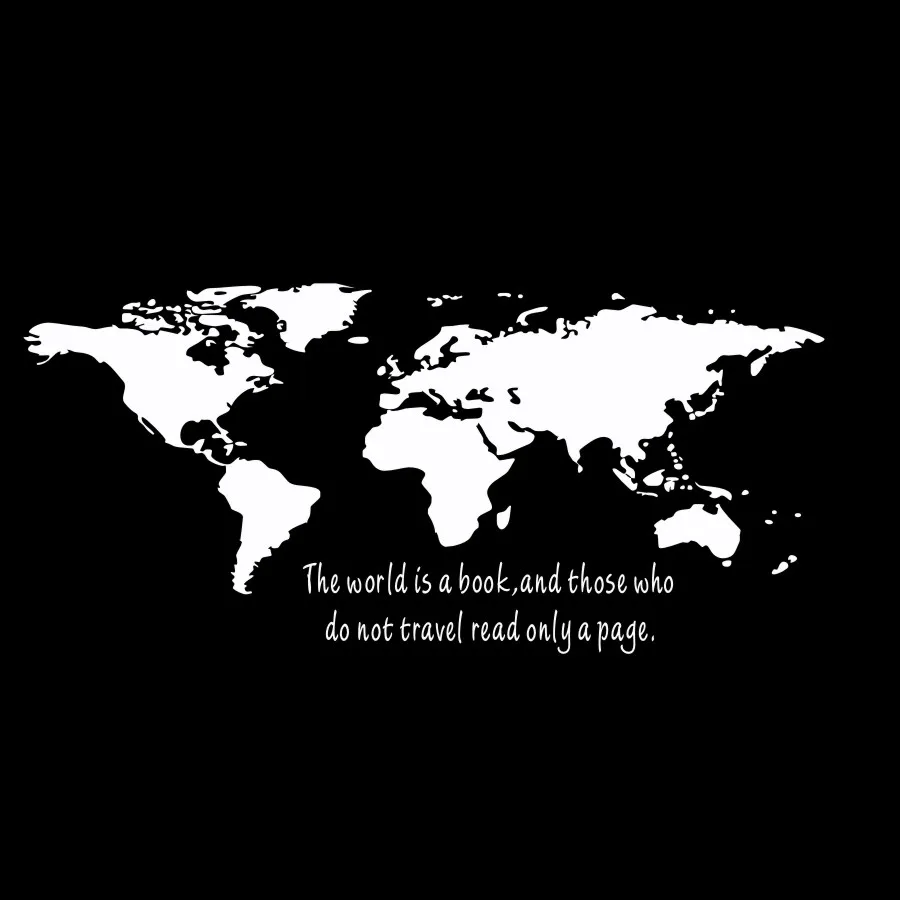 Белый Большой размер, виниловые наклейки s The World Is A Book World, Карта мира, настенные Стикеры, для спальни, Diy, настенные художественные наклейки, Современный домашний декор - Цвет: Белый
