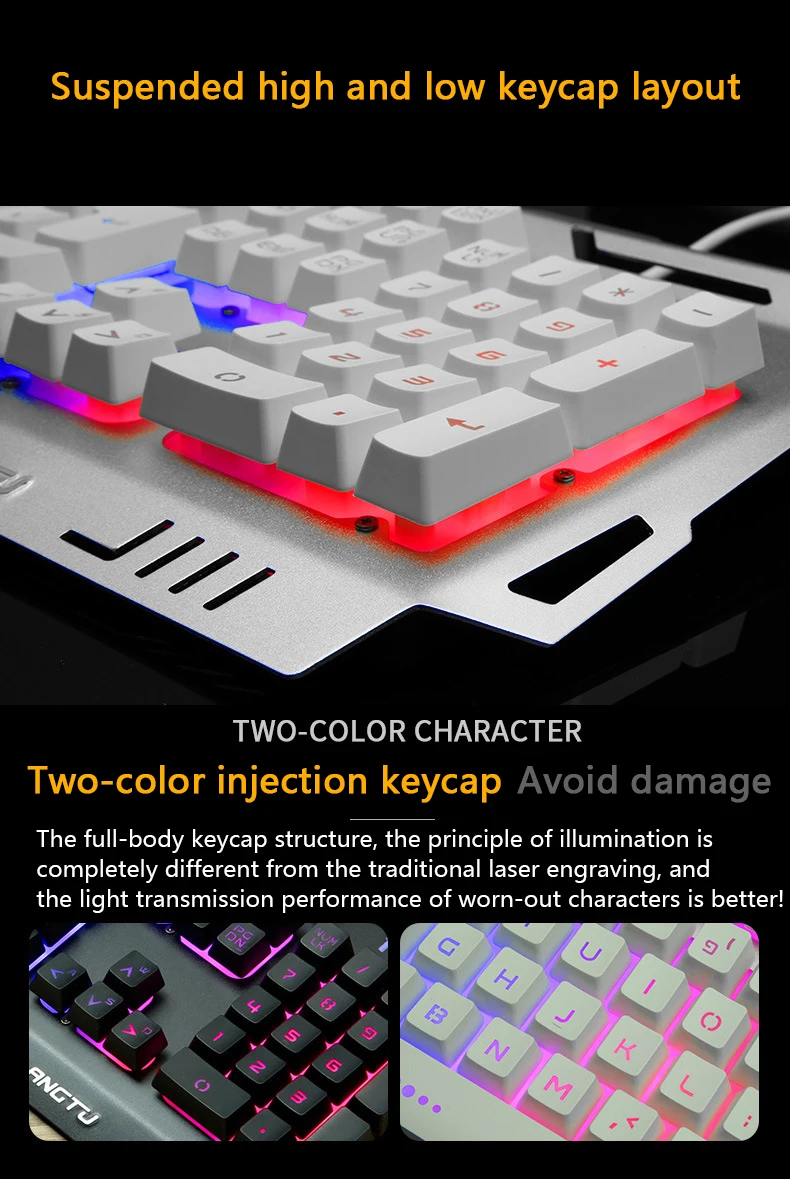 K006 игровая клавиатура 104 ключ Esports игра RGB Проводная Подсветка Механическая сенсорная игровая клавиатура для настольного компьютера ноутбука