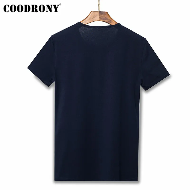 COODRONY футболка мужская одежда летняя футболка с коротким рукавом Мужская Уличная модная футболка с круглым вырезом хлопковая Футболка мужская S95128