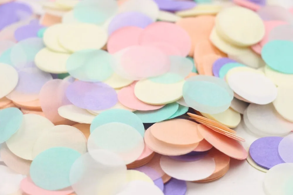 (600 штук/пакет) 2 дюйма Пастельная бумага конфетти воздушные шары свадебный фон