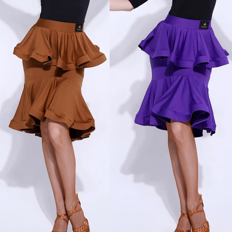 

New Latin Dance Skirt For Women/Ladies Professional Dance Wear Tango Dress Flamenco Salsa Competition Black Dance Skirt VDB171