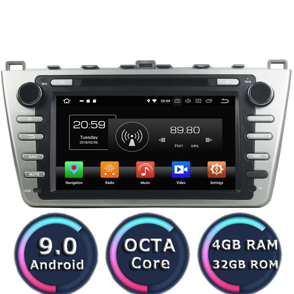 Roadlover Android 9 0 автомобильный dvd-плеер для Mazda 6 Ruiyi Ultra 2008-2012 Стерео GPS навигация Automagnitol