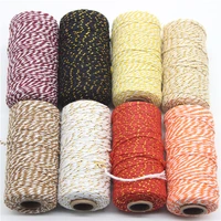 2mm100mlot double color cotton baker twine rope for diy handmade rope accessories twisted cords for packing decoration