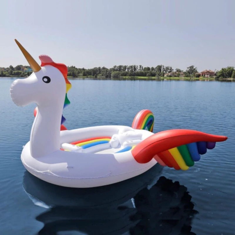 

530cm Ginormous Unicorn Giant Flamingo Inflatable Boat Fits Seven People Pool Party Float Air Mattress Swimming Ring Toys boia