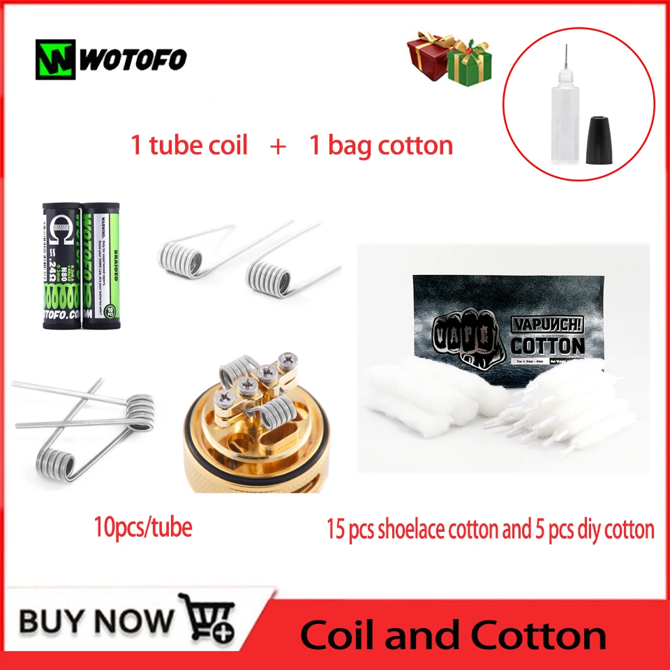 Оригинальный Wotofo N80 сменный Vape провод катушки 0 62/0 28/0.5ohm двухъядерный плавленый