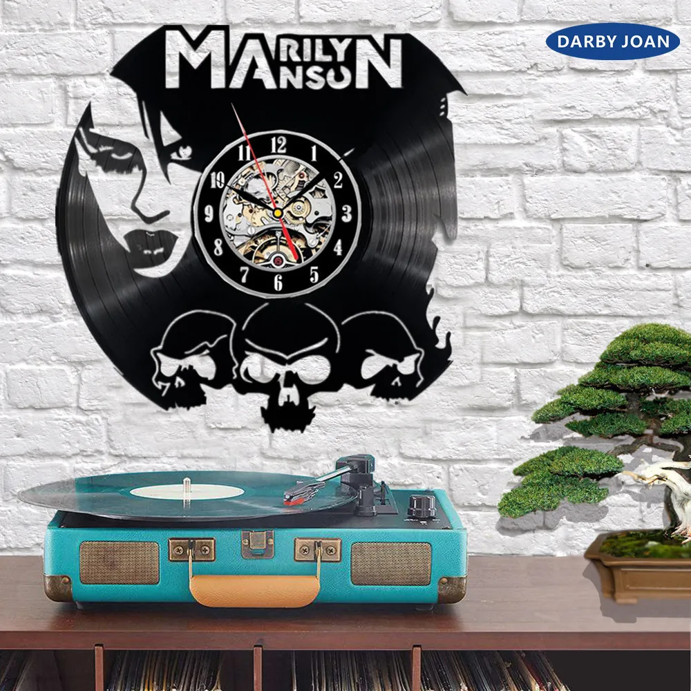 Настенные часы Marilyn Manson с виниловой пластиной музыкальный постер Мэрилин Мэнсон