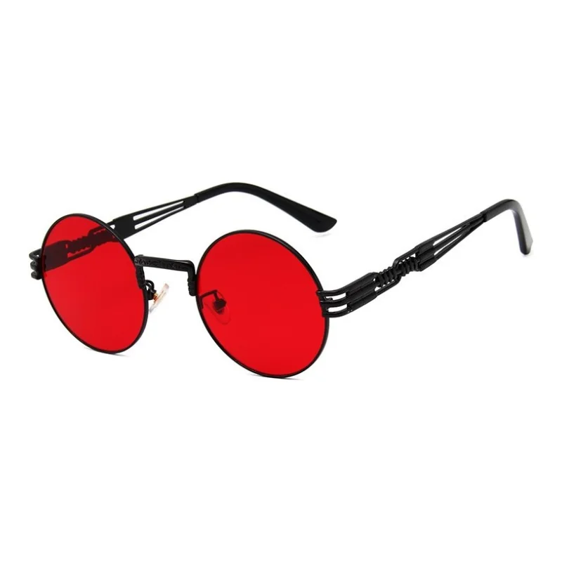

Vintage Steampunk Sunglasses Women Men Round Designer Small Frame Yellow Lenses Sun Glasses Brand Retro Uv400 Punk Style Eyewear