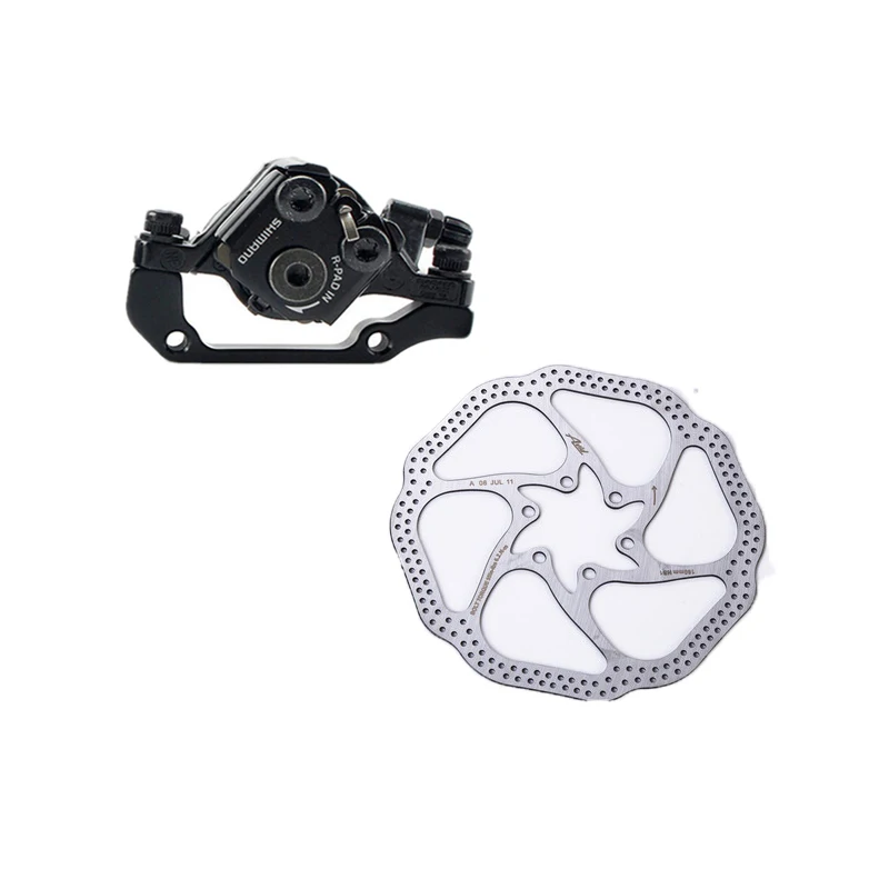 Shimano BR-M375 механические дисковые тормозные суппорты для Acera Alivio Deore с резиновыми накладками M375 суппорт w/n G3 HS1 ротор - Цвет: Rear with HS1 160mm