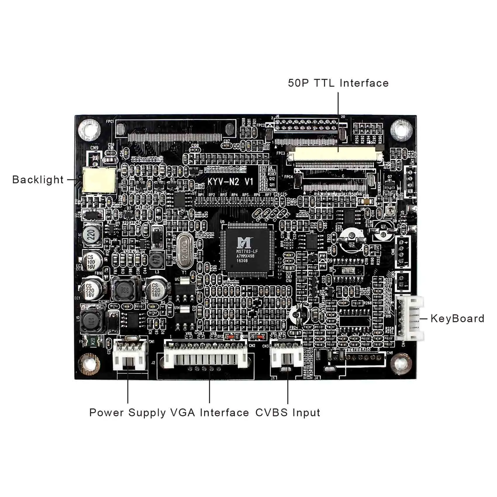 VGA + AV LCD плата контроллера для 5 дюймов 640x480 AT050TN22 ЖК-экран | Электроника