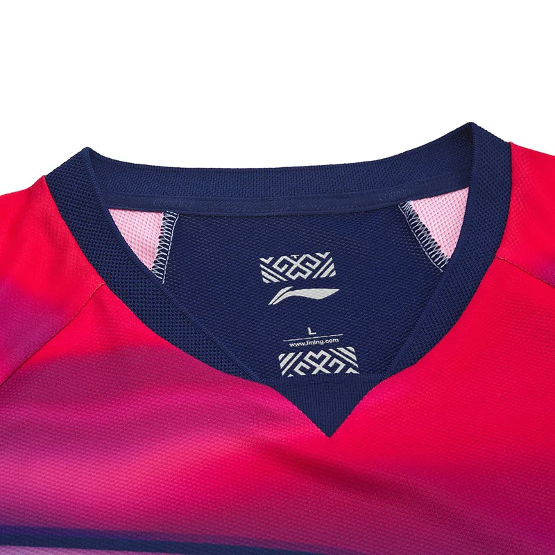 Li-Ning, мужские футболки для бадминтона, для фанатов сборной команды, версия на сухой дышащей подкладке, Спортивная футболка для соревнований, AAYP071 MTS3084