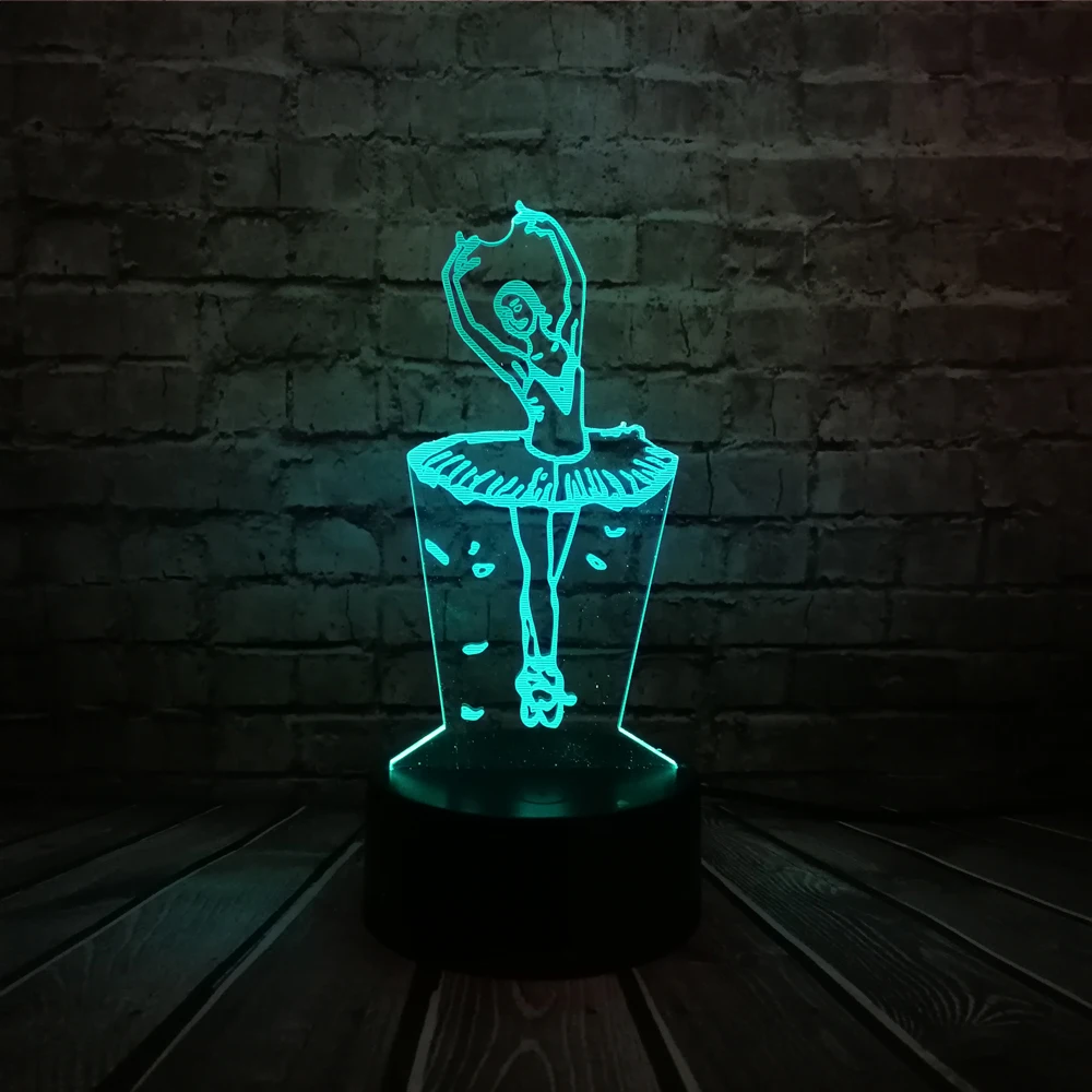 Новинка изящный балетный танцор 3D лампа ночник USB LED освещение балеринатор