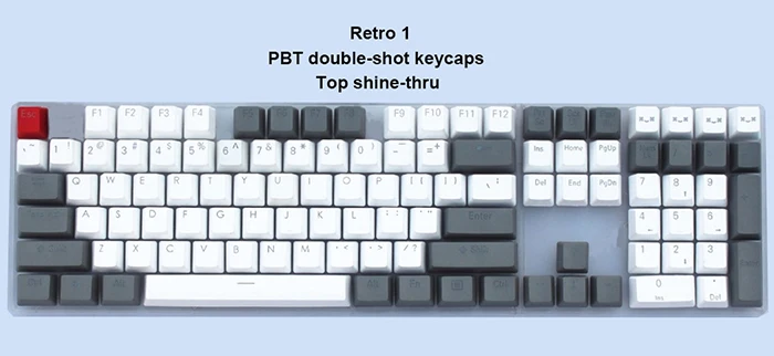 PBT 104-key Ретро колпачки для ключей винтажные колпачки для ключей Dolch RGB Keycaps Double-shot Top Shine-Сквозные переключатели Cherry MX механическая клавиатура - Цвет: Retro 1