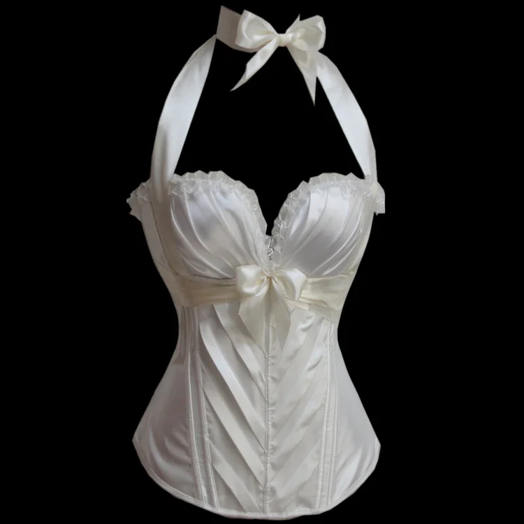 Сексуальное нижнее белье Vocole готический атласный однотонный корсет с лямкой на