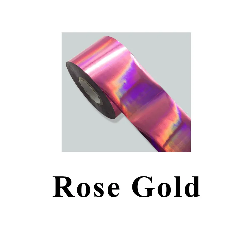Rose Gold 1 рулон звездное небо лазер металлический цвет фольга для ногтей голографическое искусство ногтей переводная наклейка Блестящий Маникюр Украшение DIY бумажные советы - Цвет: Rose Gold