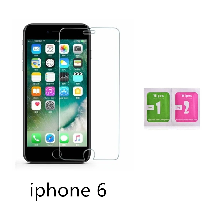 1 шт закаленное стекло для iphone 6 Премиум Защитная крышка экрана Защитный чехол +