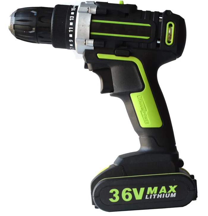 Электрическая аккумуляторная дрель 36 В отвертка 1/2 литиевая батарея ЖК ручная