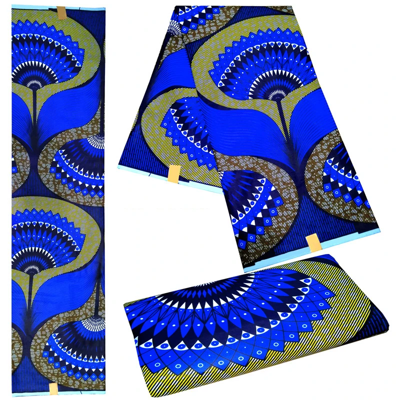 

Polyester material African wax fabric fashionable printed wax fabric for dress sewing 12 yards per lot LBD-216