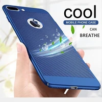 case for apple iphone 7 6 s 6s 8 x plus 5 5s se honeycomb grid black back cover heat dissipation cooling housing hard phone case