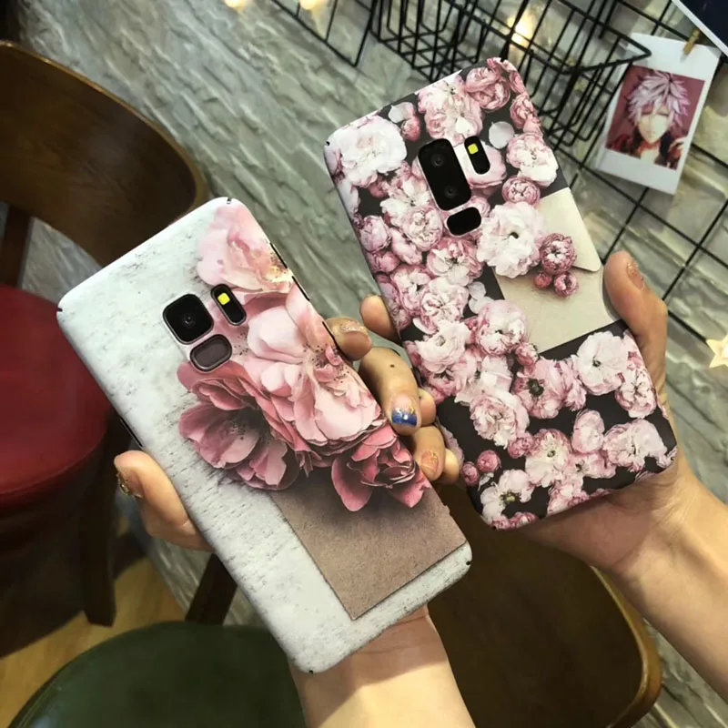 Чехол YAMIZOO Flower Marble для Samsung Galaxy s8 s9 Plus чехол s7 Edge Светящиеся жесткие чехлы