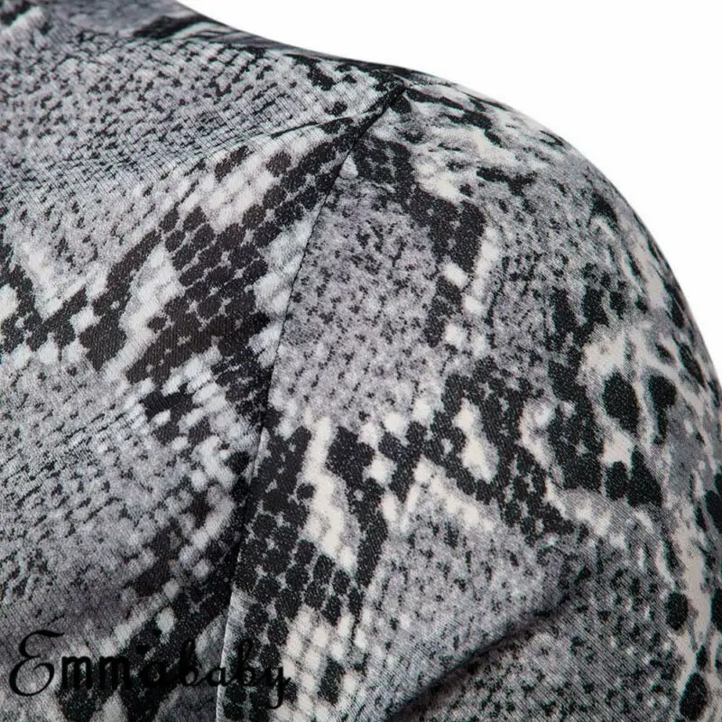 

2019 Brand New Style Fashion Men Summer Casual Shirt Mens snakeskin Print Long Sleeve Shirts Hot Sale Tops Tee