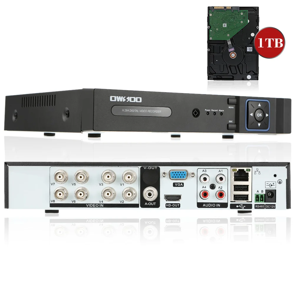 8-канальный Onvif 1080P NVR AHD DVR 5в1 охранный видео рекордер Система видеонаблюдения P2P Сетевая безопасность телефон контроль движения Обнаружение