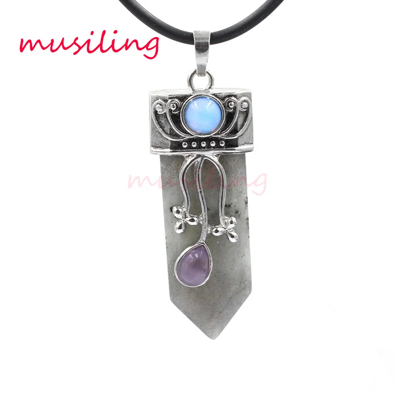 Wicca розничная продажа искусственное ожерелье натуральный камень лабрадорит